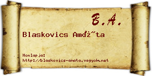 Blaskovics Amáta névjegykártya